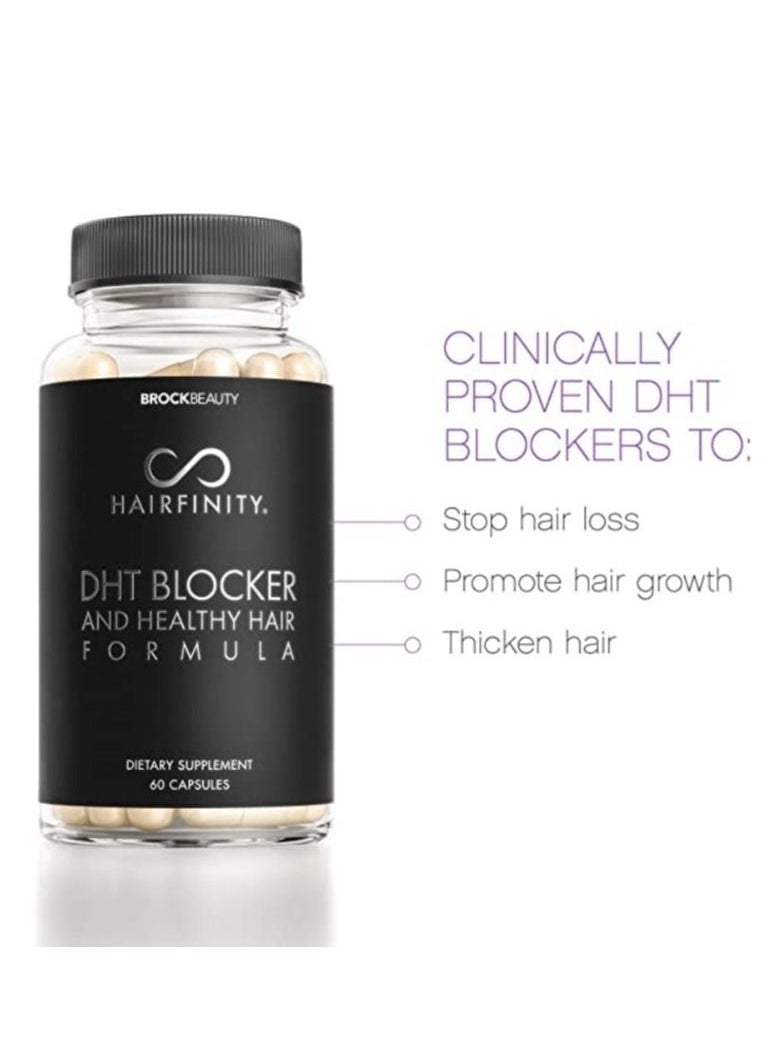 HAIRFINITY - Hairfinity Anti-DHT Capsules, Healthy Hair Formula - Hair Growth Supplement Enriched with Saw Palmetto, Biotin and Vitamins to Stop Hair Loss and Regrowth, Vegetarian Product (60 Veggie Caps) - Image 1
