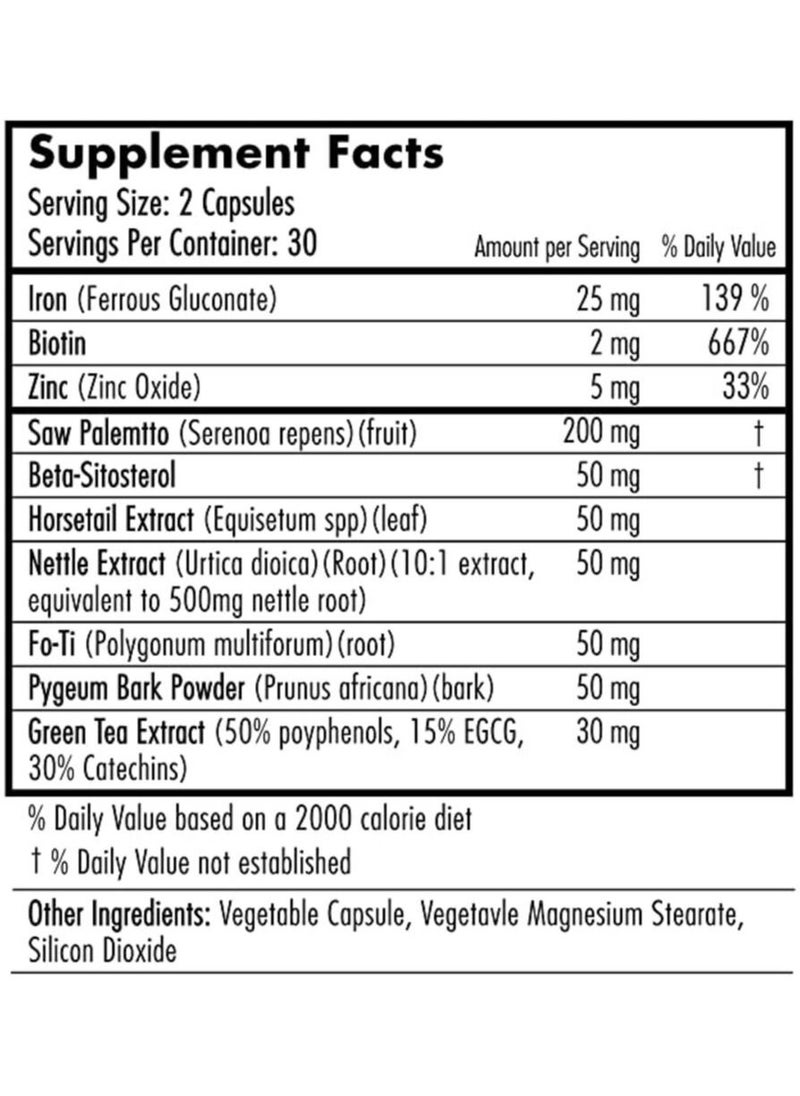 HAIRFINITY - Hairfinity Anti-DHT Capsules, Healthy Hair Formula - Hair Growth Supplement Enriched with Saw Palmetto, Biotin and Vitamins to Stop Hair Loss and Regrowth, Vegetarian Product (60 Veggie Caps) - Image 1