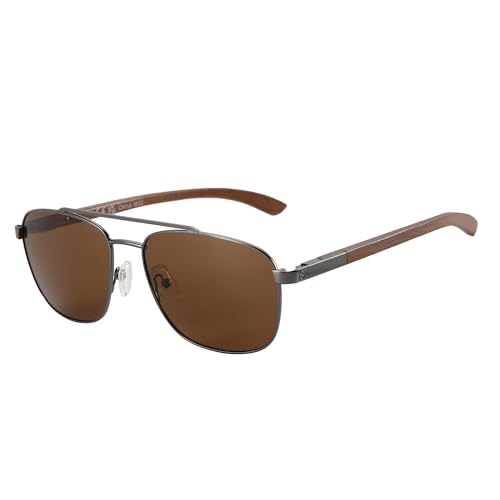 ZENOTTIC Aviator Wood Polarized Sunglasses for Men 100% UV Protection Fishing Driving Golf - Image 1