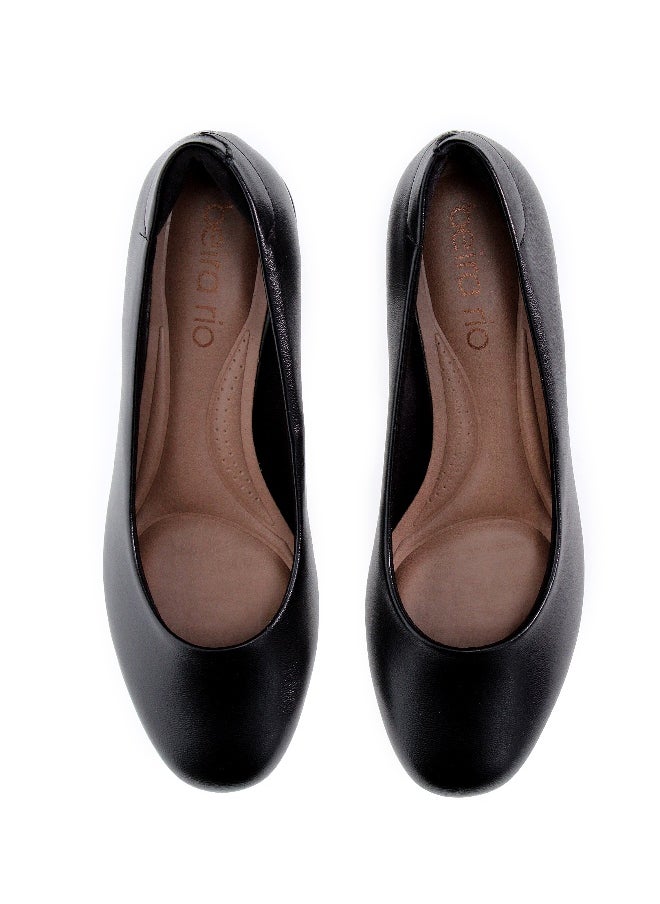 Beira Rio Beira Rio Ladies Mid Heel Shoes Black | Made In Brazil  - Image 5