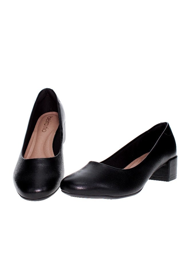 Beira Rio Beira Rio Ladies Mid Heel Shoes Black | Made In Brazil  - Image 4