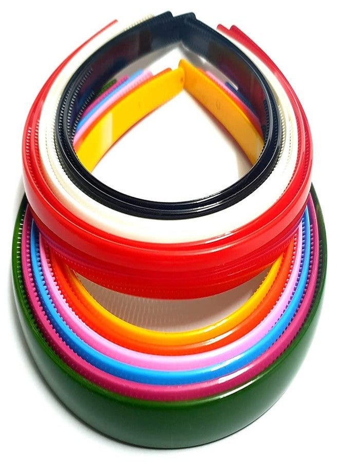 Chanderkash Set Of 12 Plastic Hair Bands for Girls & women (WIDE, MULTI-COLOUR) - Image 2