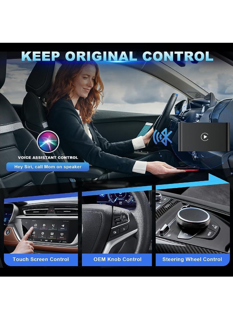 Captaintech - Wireless CarPlay Adapter for iPhone Wireless Carplay Dongle Converts Factory Cars Wired Carplay to Wireless Carplay Bluetooth Adapter 5Ghz WiFi Auto-Connect Online Update - Image 1