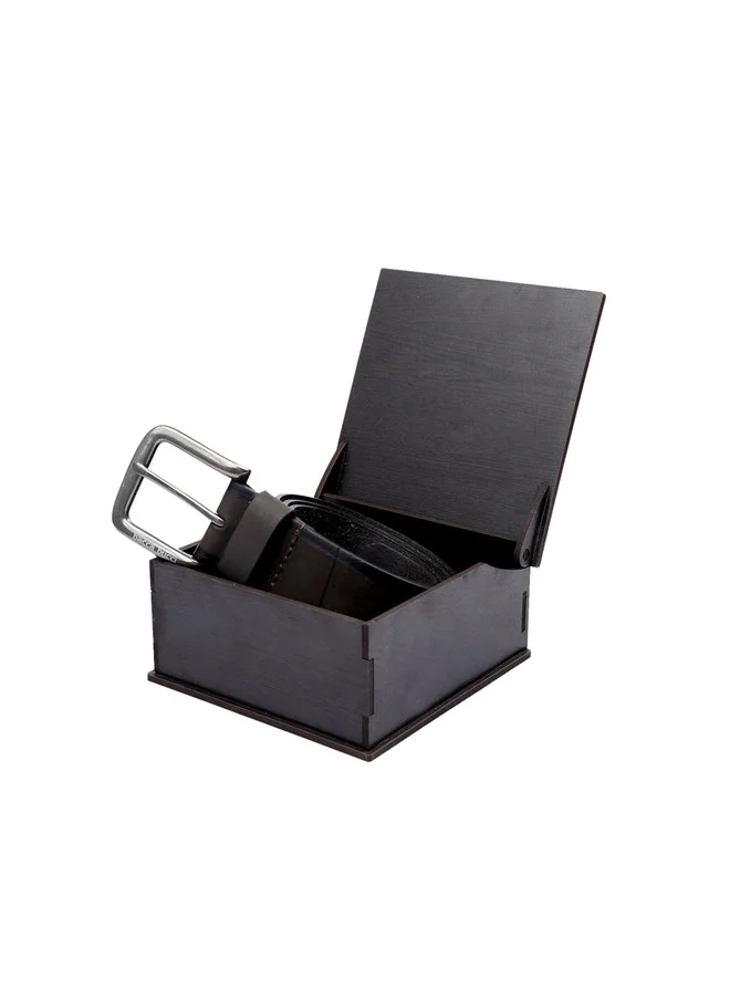 Bacca Bucci Grey Men's Brown Leather Slim Belt with Tang Closure for Men | Best Price UAE