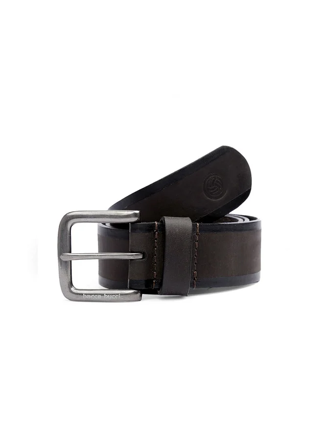 Bacca Bucci Grey Men's Brown Leather Slim Belt with Tang Closure for Men | Best Price UAE