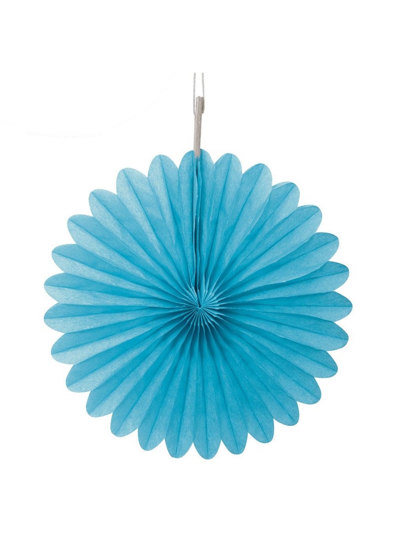 Unique Hanging Rosettes Blue Paper 15cm 3-Pack
