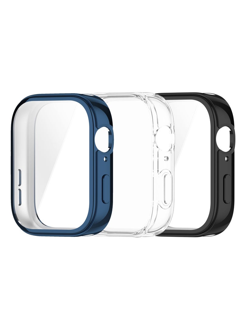 Youque - 3 PCS Soft TPU Screen Protector Cover Case for HUAWEI Watch Fit 3 Black,Clear and Blue - Image 1