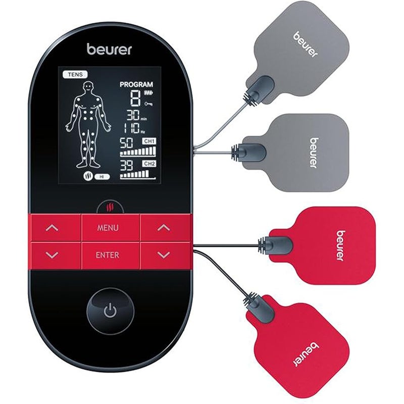 Beurer EM 59 Digital TENS/EMS Device with Heat | 4-in-1 Stimulation Device for Pain Therapy Muscle Stimulation | 4 Electrodes, 70 Programmes and 50 intensity levels | 5 Years Warranty - Image 1