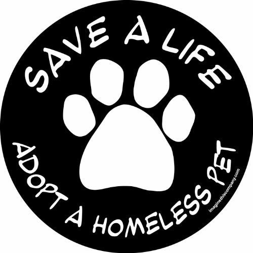 Imagine This 4-3/4-Inch by 4-3/4-Inch Car Magnet Social Issues Circle, Adopt a Homeless Pet, Black - Image 1
