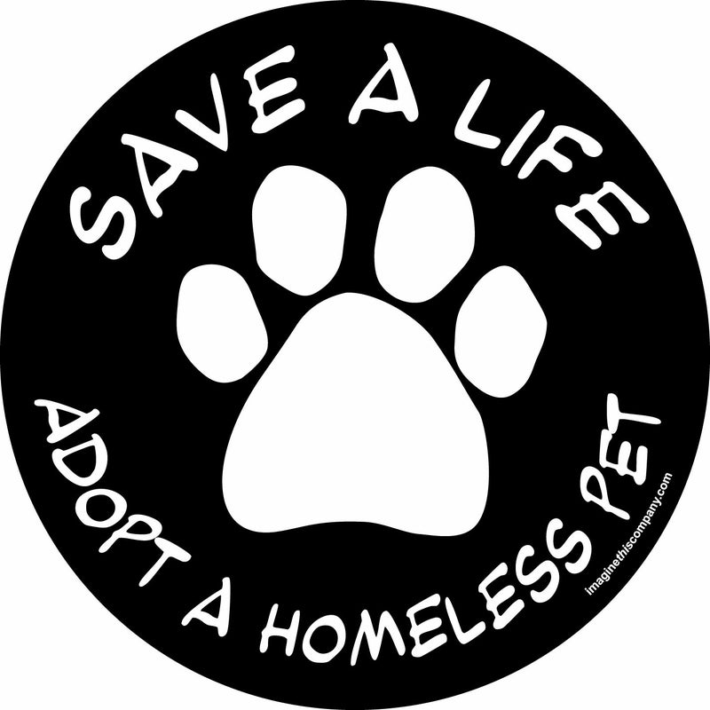 Imagine This 4-3/4-Inch by 4-3/4-Inch Car Magnet Social Issues Circle, Adopt a Homeless Pet, Black - Image 3
