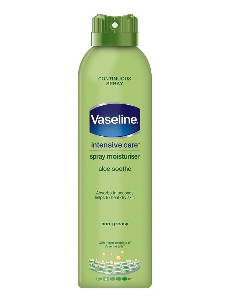 Vaseline intensive Care Moisturizer For Dry Skin Essential Healing Cocoa Radiant Aloe Soothe Fresh Body Spray 190ml (Pack of 3)  - Image 3