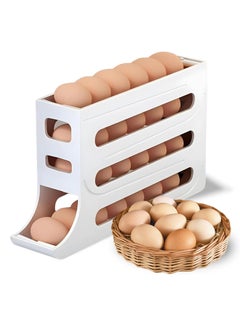 Oasisgalore Refrigerator Egg Rack, 4 Tier Rolling Design, Holds 30 Eggs, Space Saving  - Image 1
