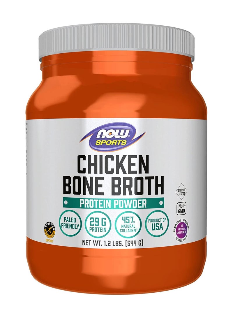 Now Foods Chicken Bone Broth, Protein Powder - 1.2 lbs - Image 1