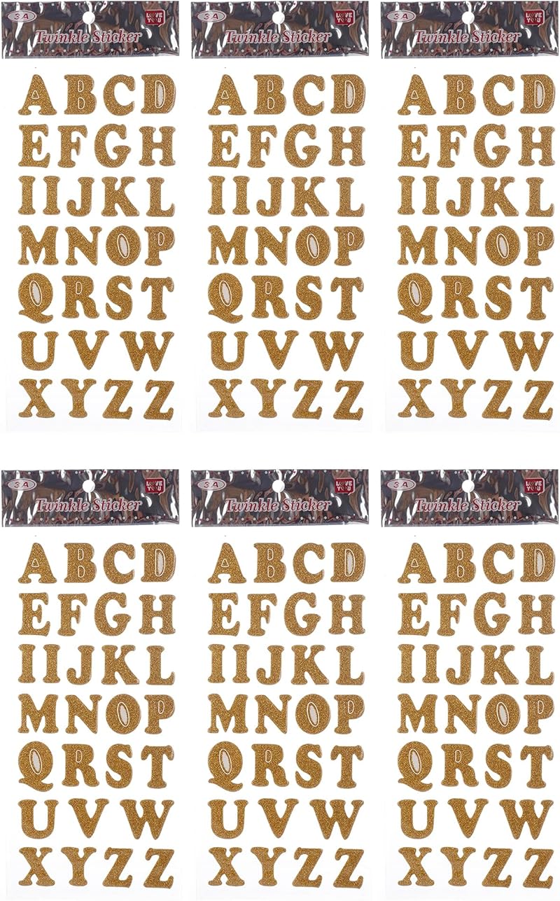 ا بلاستيك ينجليسه ليتتيرس ستيككيرس سيت وف  بييكيس فور كيدس  جولد   اجولد