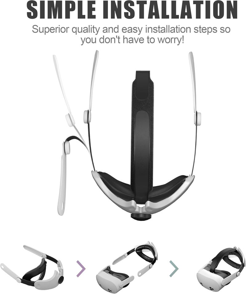 APEXINNO حزام رأس Comfort متوافق مع Meta Quest 3S، حزام رأس Elite يوفر دعمًا محسنًا وقابلًا للتعديل، ملحقات استبدال حزام رأس Elite لأجهزة VR مع وسادة رأس مريحة - Image 5