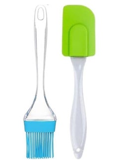Generic Silicone brush and spatula set, two-piece set, multi-colored  - Image 1