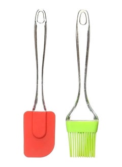 Generic Silicone brush and spatula set, two-piece set, multi-colored  - Image 2
