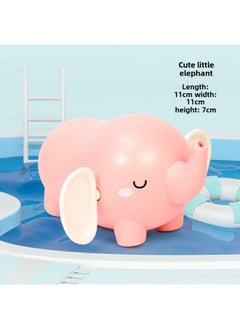 Baby Bath Baby Swimming Chain Little Turtle Water Play Toy Children's Bath Shake Tone Water Spray Little Duck-Color:Red Cute Elephant