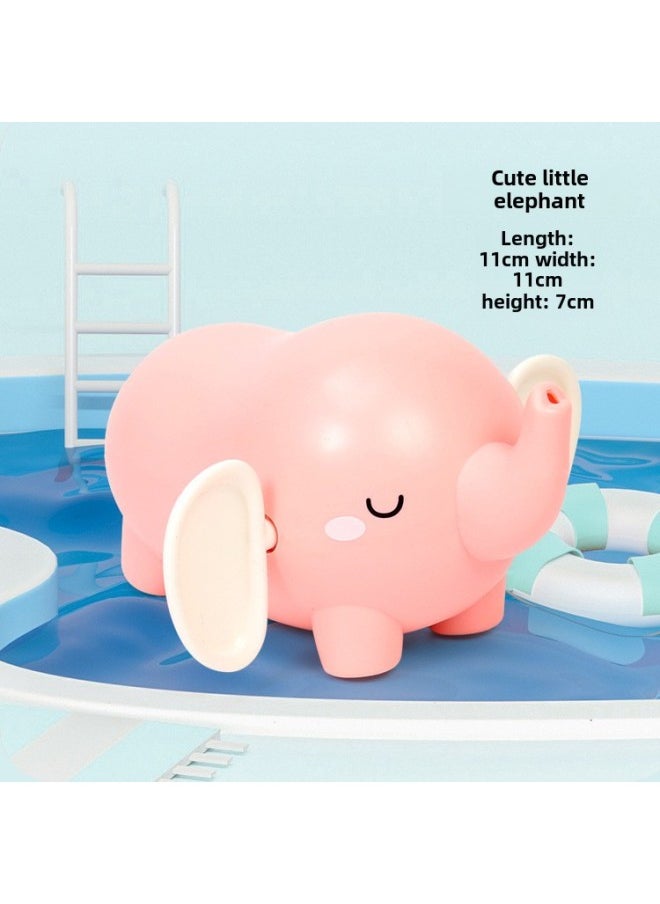 Generic - Baby Bath Baby Swimming Chain Little Turtle Water Play Toy Children's Bath Shake Tone Water Spray Little Duck-Color:Red Cute Elephant - Image 1