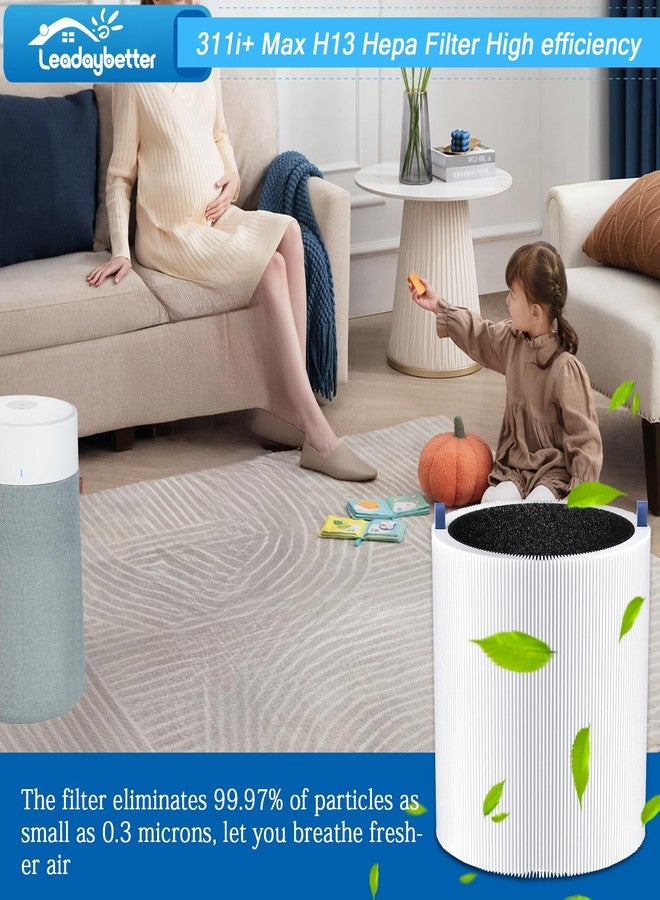 Leadaybetter 2 Pack 311i+ Max Replacement Filter for Blueair Blue Pure 311i+ Max Air Purifiers，Air Filter for Blue Pure 311i+ Max, Compare to part #F3MAX+ - Image 5
