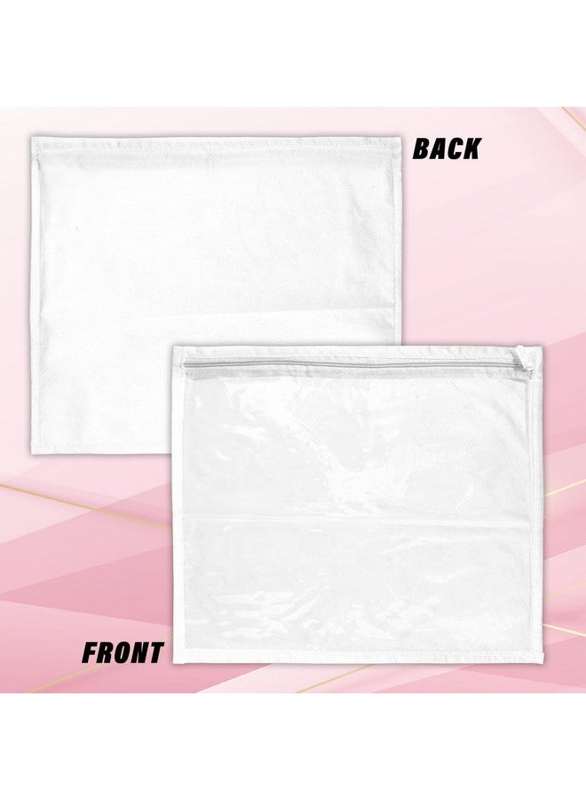 Kuber Industries Kuber Industries Foldable saree covers with Zip| Single Saree Storage Bags |Clothes Organiser for wardrobe |Transparent Top With Premium Zipper|Pack of 24 (White)  - Image 2