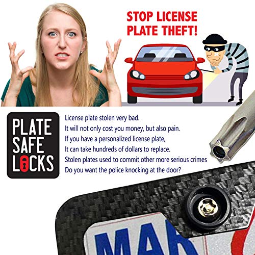 Aootf Anti Theft License Plate Screws -Stainless Steel Security Car Tag Screws Bolts, Tamper Resistant Mounting Hardware Kits for Front and Rear License Plate Frame Covers - Image 3