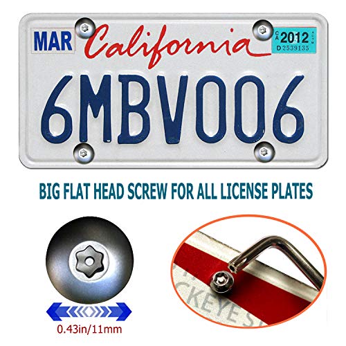Aootf Anti Theft License Plate Screws -Stainless Steel Security Car Tag Screws Bolts, Tamper Resistant Mounting Hardware Kits for Front and Rear License Plate Frame Covers - Image 4