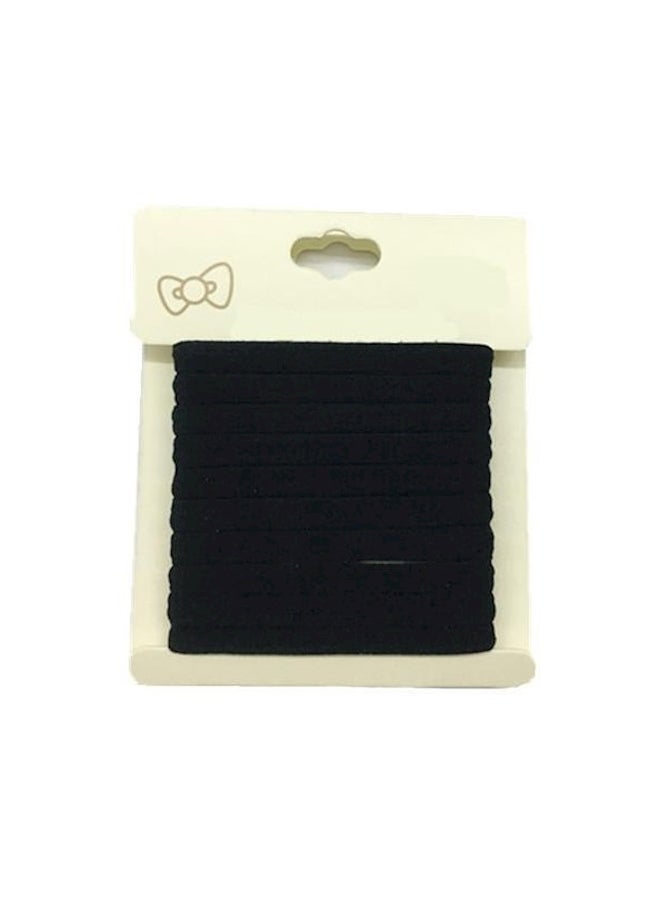 Loquat 10-Piece Hair Elastic Ties Black