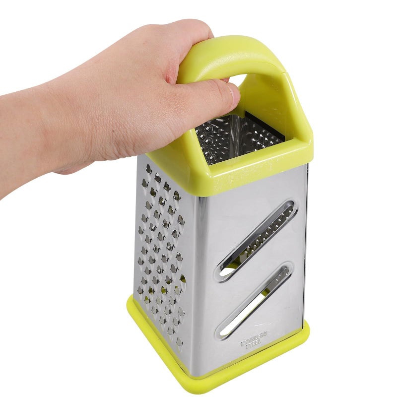 Green Multi Function Stainless Steel Cheese Grater Vegetable Slicer with 4 Sides and Storage Box for Home Cooking - Image 5