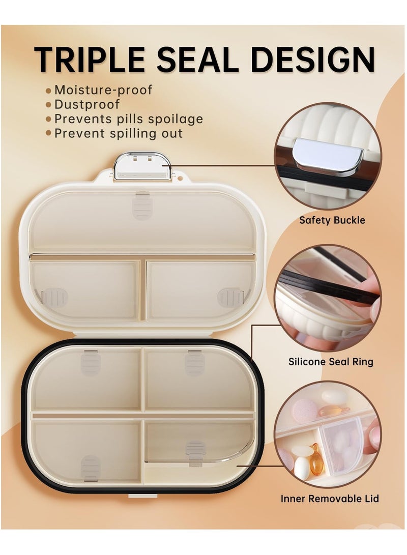 Weekly Daily Travel Pill Organizer, Small Pill Box 7 day Pocket Pharmacy, Portable Pill Case for Pocket Purse, Travel Size Pill Container Holder, Medicine Organizer Box for Vitamins, Fish Oil (1 Pack) - Image 4