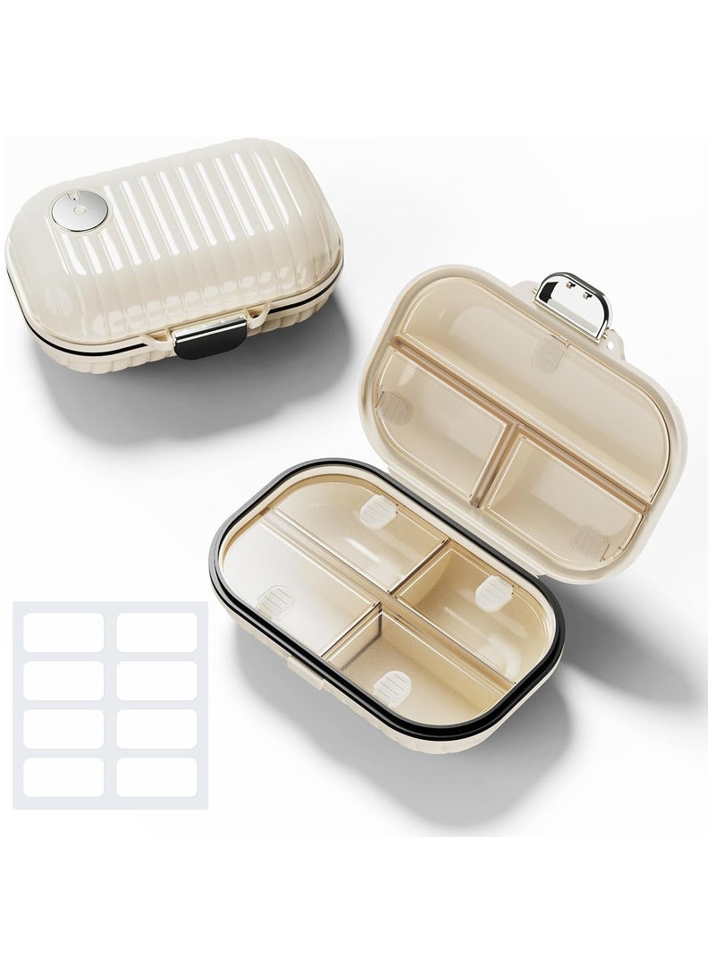 Weekly Daily Travel Pill Organizer, Small Pill Box 7 day Pocket Pharmacy, Portable Pill Case for Pocket Purse, Travel Size Pill Container Holder, Medicine Organizer Box for Vitamins, Fish Oil (1 Pack) - Image 1