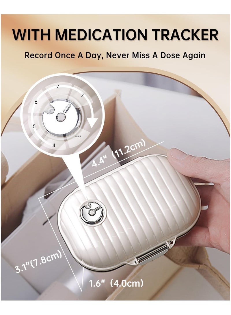 Weekly Daily Travel Pill Organizer, Small Pill Box 7 day Pocket Pharmacy, Portable Pill Case for Pocket Purse, Travel Size Pill Container Holder, Medicine Organizer Box for Vitamins, Fish Oil (1 Pack) - Image 2