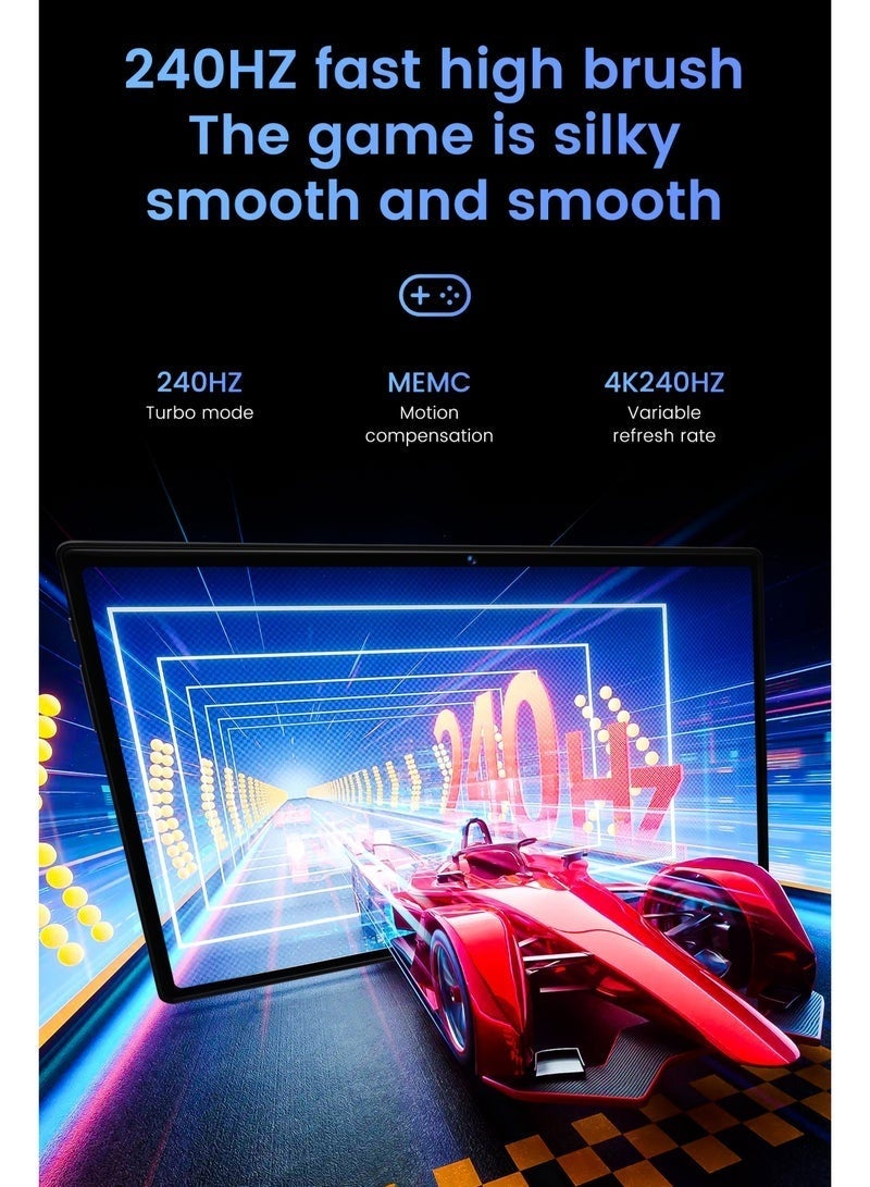 X - Prime تابلت أندرويد 15 S25 ألترا بشاشة AMOLED HD+ مقاس 10.1 بوصة مع لوحة مفاتيح وفأرة | 12 جيجابايت رام 512 جيجابايت روم، شريحة مزدوجة 5G + واي فاي، معالج ثماني النواة، تابلت ذكي للطلاب والأعمال – رمادي - Image 3
