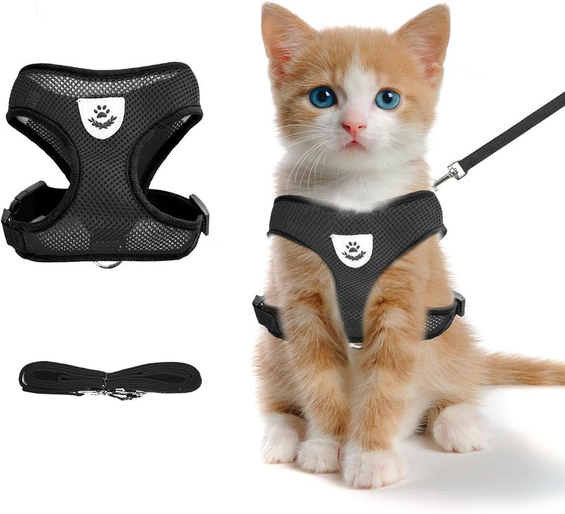 Shudyear Cat Chest Harness And Leash, Adjustable, Anti-Escape Soft Mesh Set For Small Cats And Puppies, Medium Cat Vest (S) - Image 1
