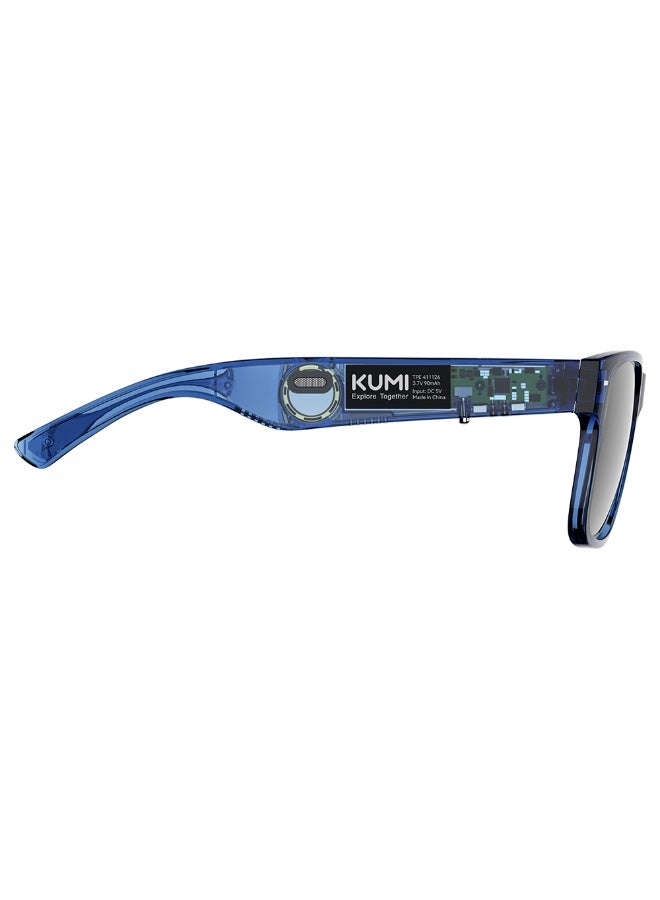 Kumi Meta V1 Smart Audio Glasses with TR90 Frame, Dual Speakers, AI Voice Assistant, Magnetic Charging, Waterproof IPX4 – Blue - Image 2