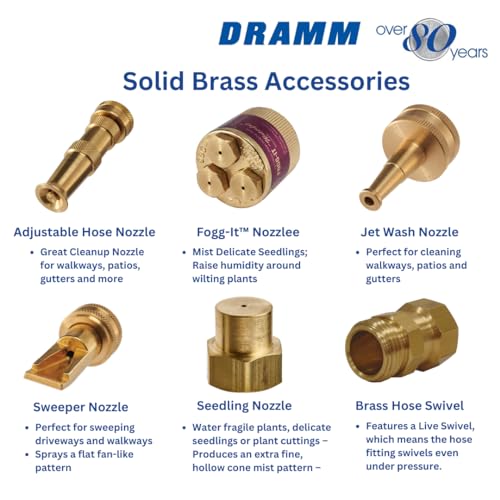 Dramm Fogg-It Mist Spray Nozzle with Brass Jets & Body, Perfect for Delicate Seedlings & Raising Humidty for Wilting Plants, Brass - Image 4