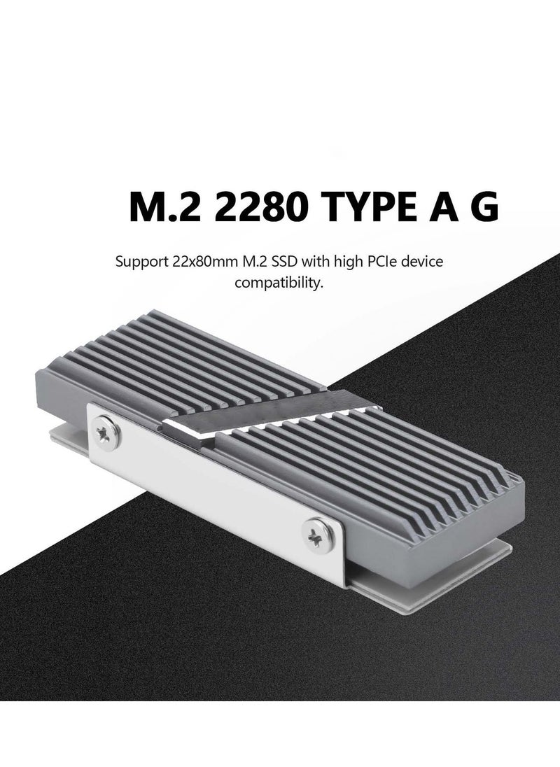 TR-M.2 2280 Type A G 2280 heatsink for SSD Cooling M.2 2280 heatsink Cooler, with 2 Thermal Conductivity, Desktop High Performance SSD Cooler (Gray) - Image 2