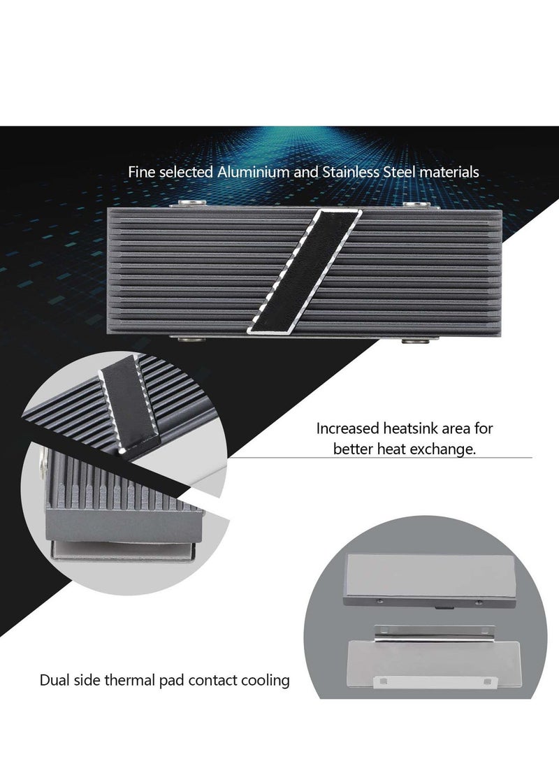 TR-M.2 2280 Type A G 2280 heatsink for SSD Cooling M.2 2280 heatsink Cooler, with 2 Thermal Conductivity, Desktop High Performance SSD Cooler (Gray) - Image 3