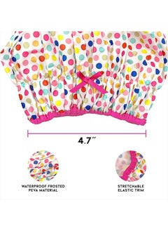 Reusable Shower Cap & Bath Cap, Lined, Oversized Waterproof Shower Caps  Large Designed for all Hair Lengths with Lining & Elastic Band Stretch Hem