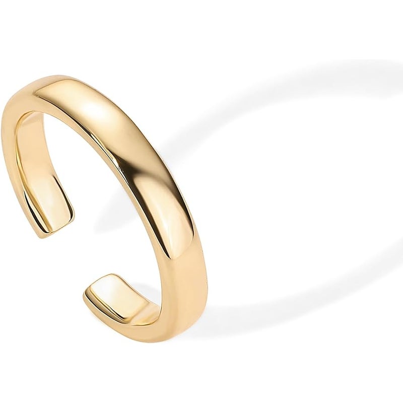 PAVOI 18K Gold Plated Adjustable Toe Rings for Women | Trendy Criss-Cross and Classic Band Toe Ring - Image 3