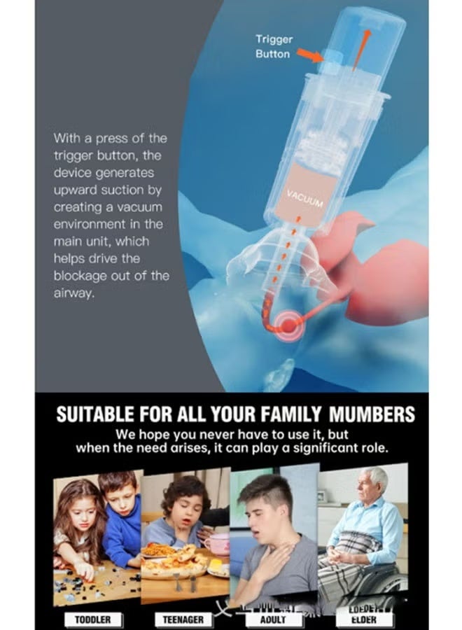 Fourth Generation - Automatic Home First Aid Heimlich Apparatus for Children and Adults, including large, medium, and small masks, respiratory training device, portable, powerful suction home first aid kit, children's anti-choking device first aid training mask - Image 3
