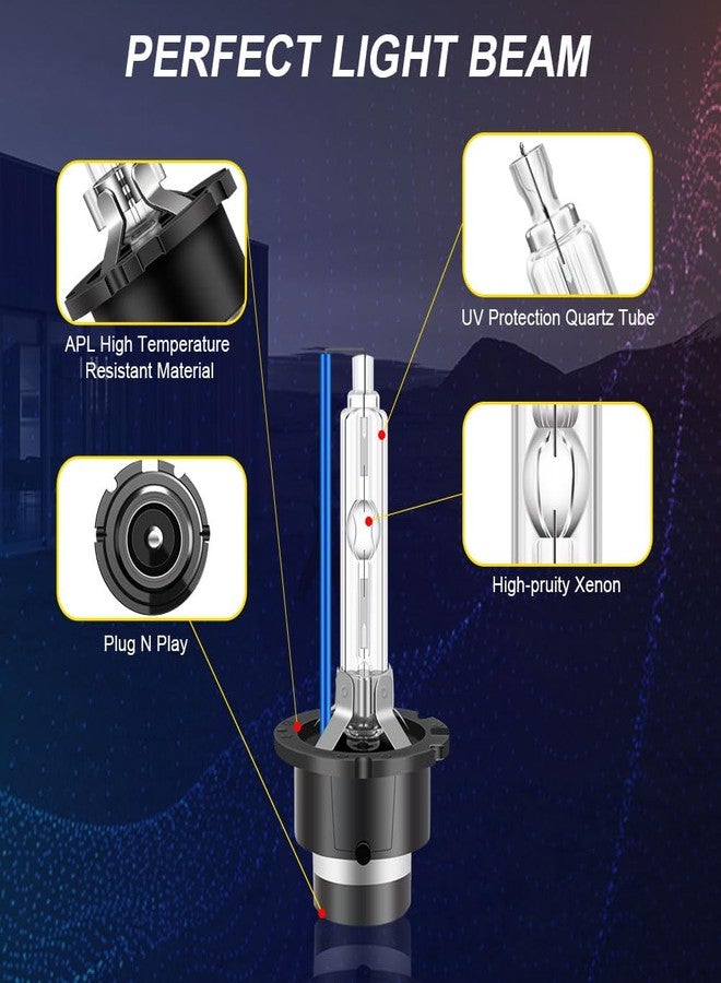 ERATO مصابيح أمامية Erato D4S مناسبة لسيارات لكزس LS600 وLS600H وLS600HL موديلات 2008-2012، ولكزس IS250 وIS350 موديلات 2006-2015، بقوة 35 واط ودرجة حرارة لون 8000 كلفن، لون أزرق ثلجي، تعمل بجهد 12 فولت، عبوة من قطعتين. - Image 5