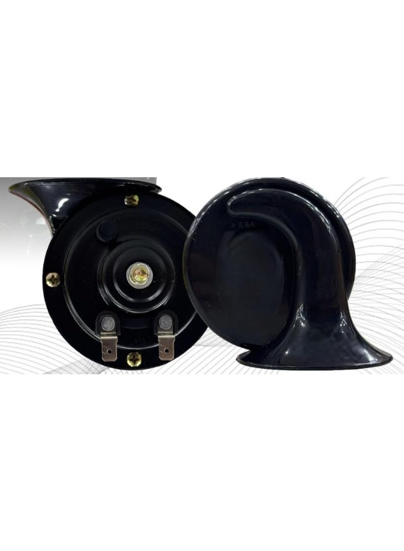 Universal Vehicle Horn Set HR-221 12V, Black Dual Electric Horns for Cars and Vans, Automotive Compatible - Image 3