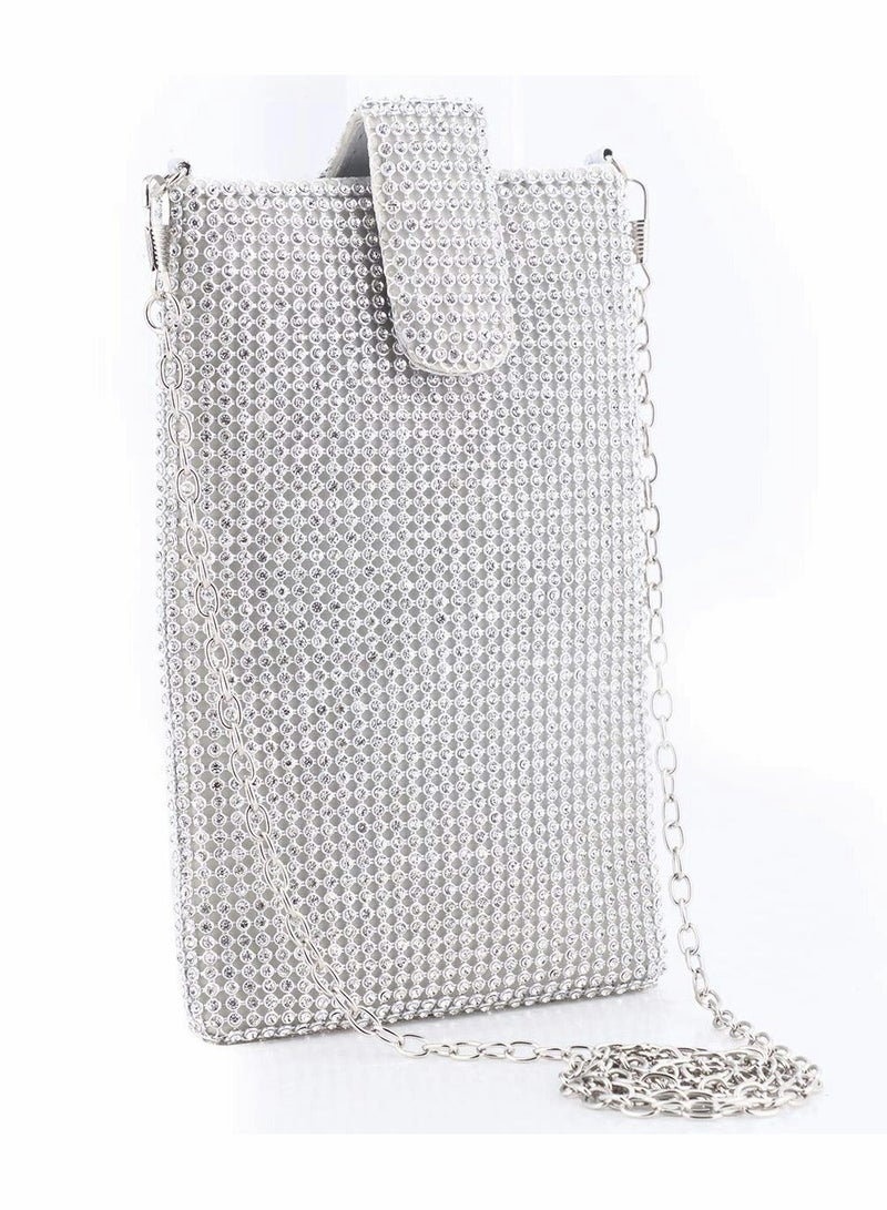 واي آند دي Women Evening Handbag, Clutch Purses for Metal Mesh Small Crossbody Bag Cell Phone Purse Wallet Bling Lady - Image 1