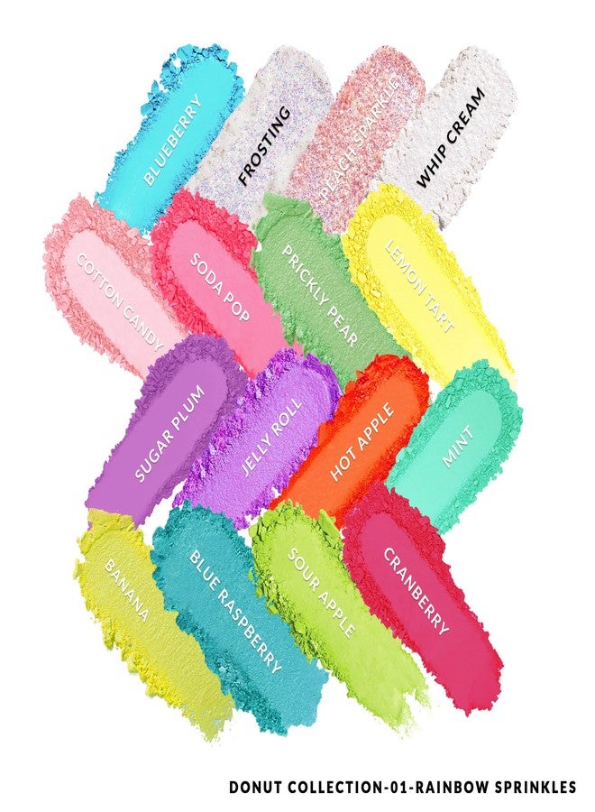 Kimchi Chic Donut Collection Eyeshadow Palette - 16 Matte, Pigment, & Glitter Shadows, Versatile for Day to Night Looks, Cruelty Free, Rainbow Sprinkles - Image 4