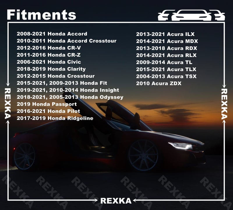 Rexka 20pcs Fender Liner Mud Guard Retainer Clip Grommet Retainer 90682-SEA-003 Compatible with Honda Acura Accord Civic CR-V Fit Odyssey CR-Z ILX MDX RDX TL - Image 3