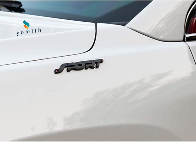 YOMITH Sport Metal Car Emblem Badge | Matte Black 3D Logo Sticker | Self Adhesive Car Body Decoration (Pack of 1) - Image 3