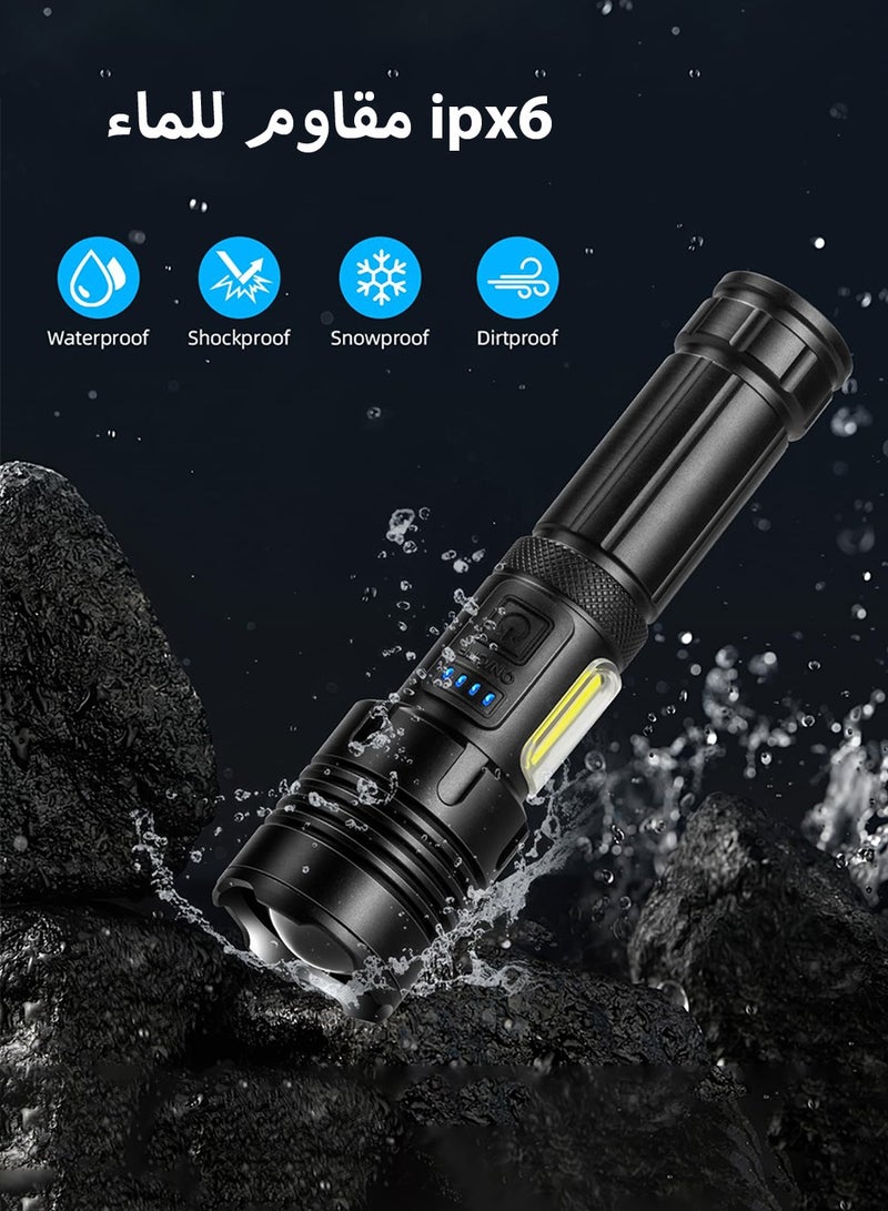 Rechargeable LED Flashlights  P70 High  Lumens Super Bright Flashlight High Powerful Flash Light 5 Modes  Light IPX6 Waterproof  26650 Battery for Outdoor Emergency Camping Hiking - Image 5