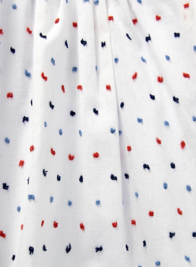 Baby Essentials Baby Girl Romper with Headband,100% Cotton Infant Outfit Spring Summer Baby Clothes, (3 Months, White Blue Red Rose) - Image 5