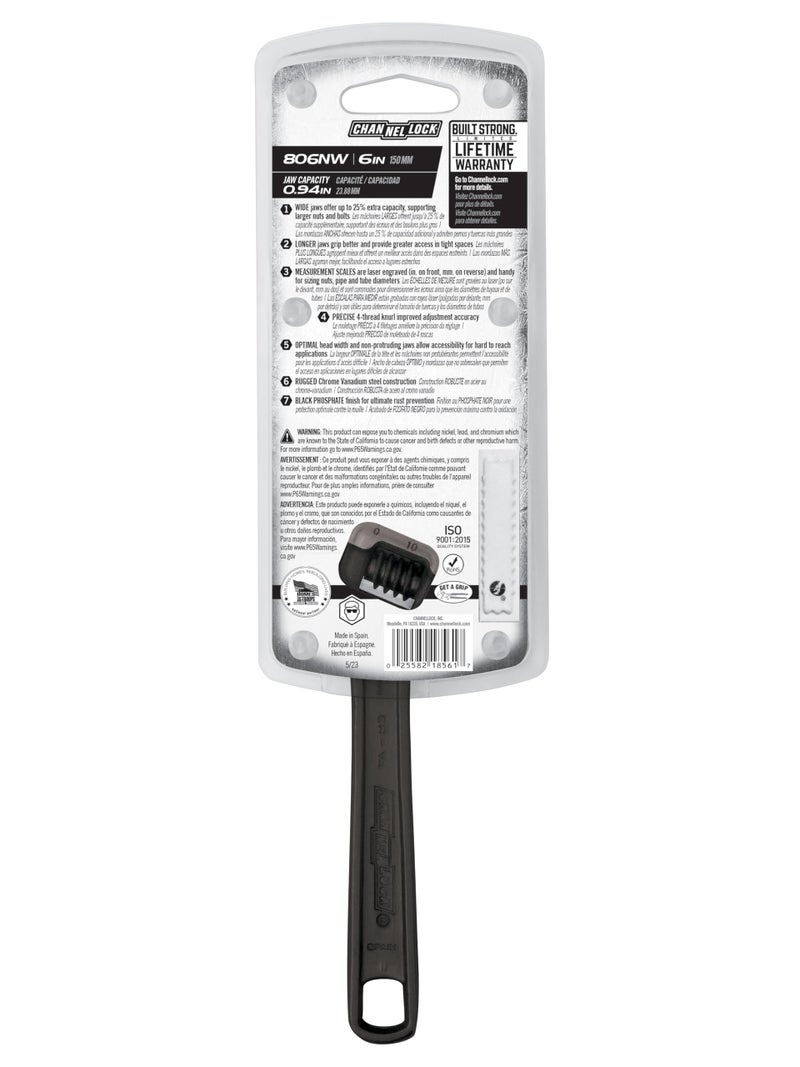 Channellock - Adj Wrench6In (806NW) - Image 3